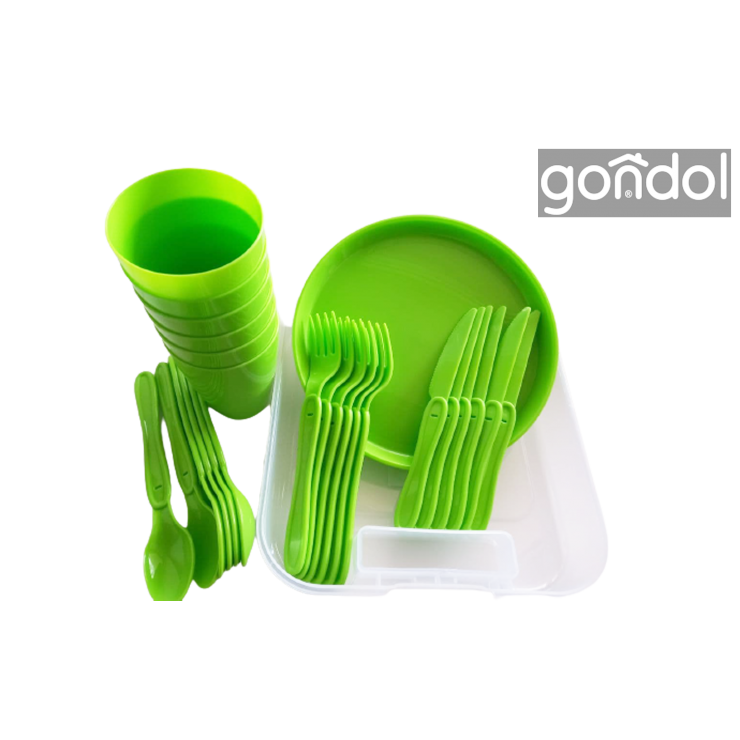 Набор  посуды для пикника  6 персон Bonny Gondol Plastik