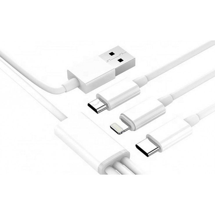 Кабель 3в1 USB 1.2m (microUSB, I5, TYPE-C) DC-06 EZRA