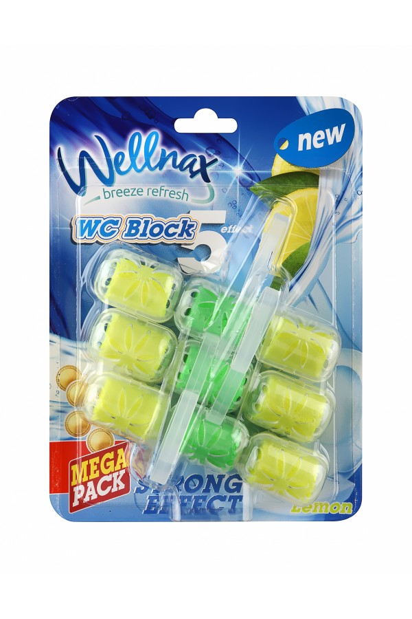 Блок-Освежитель Wellnax 3 mega (Lemon) 3x57 g