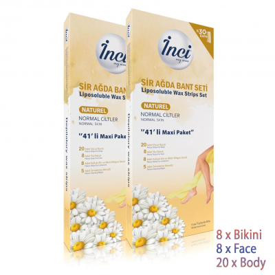 Восковые полоски INCI NATURAL  MAXI SET 41шт (ноги+лицо+подмышки)