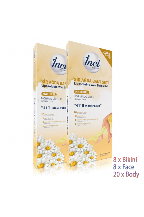 Восковые полоски INCI NATURAL  MAXI SET 41шт (ноги+лицо+подмышки)