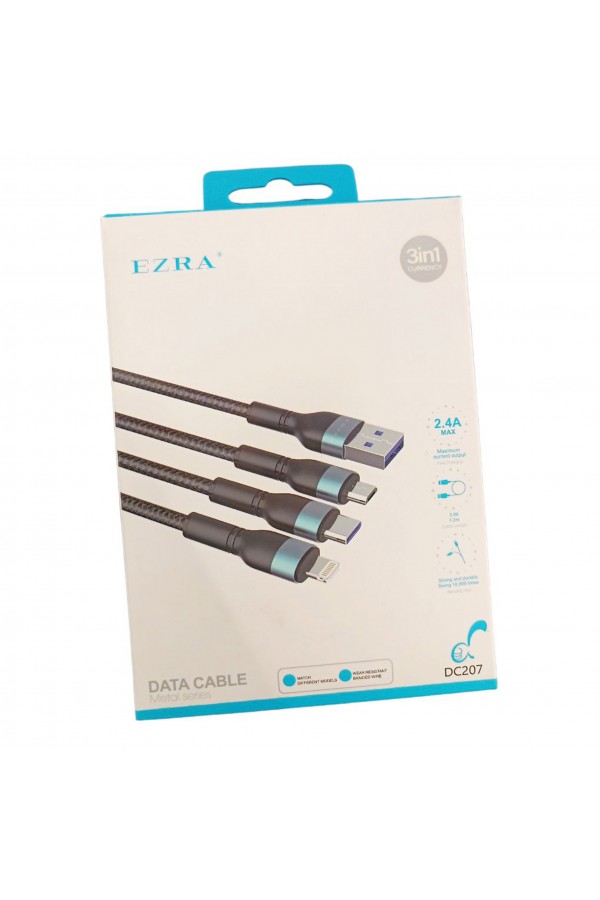 Кабель 3 в 1 USB 1.2m  EZRA  (DC207)