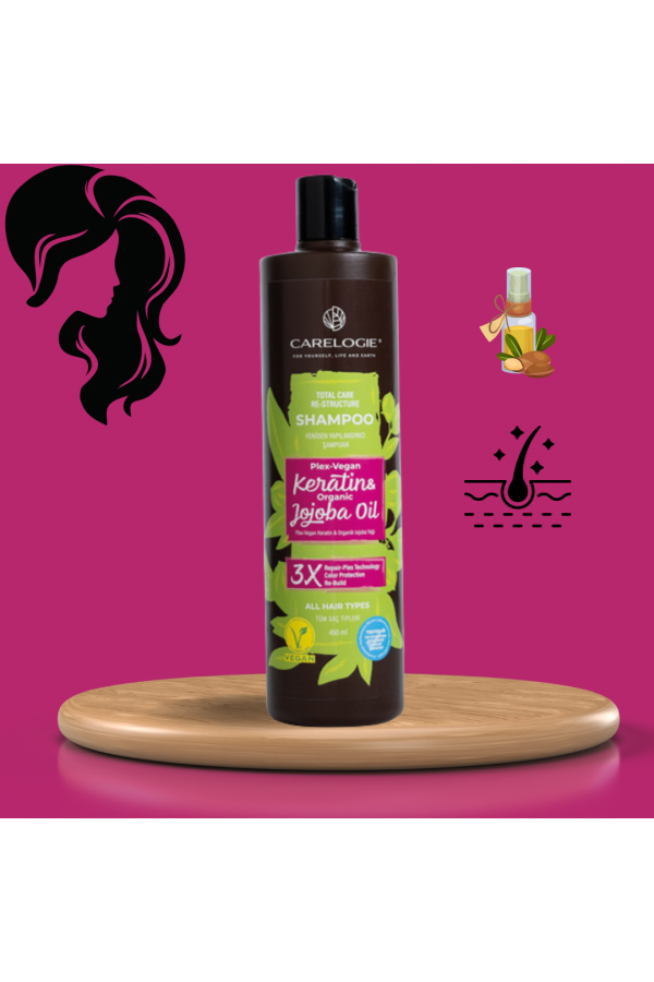 Шампунь HG CARELOGIE KeraTin&Organic Jojoba Oil 380 мл