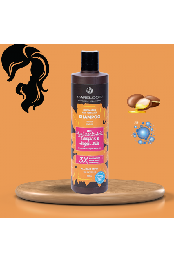 Шампунь HG CARELOGIE Hyaluronic Acid Complex & Argan Milk 380 мл