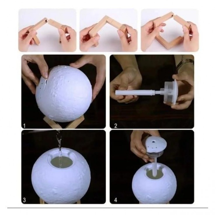 Umidificator de aer cu iluminare Luna (Moon Lamp)