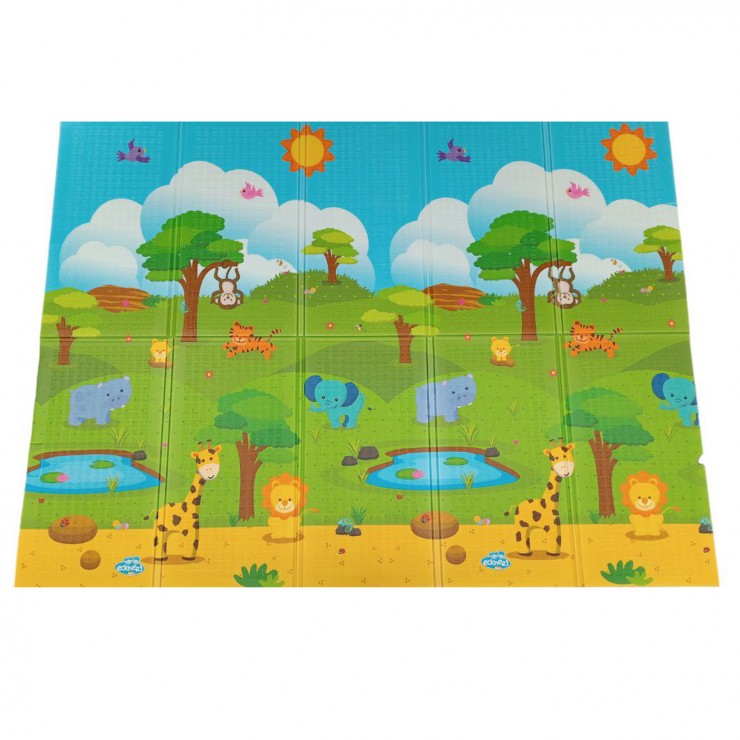 Складной детский игровой коврик, двухсторонний 150х200х0,6 см