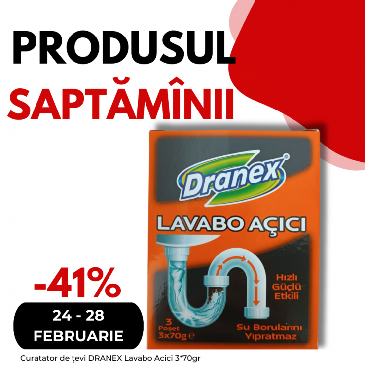 Средство для прочистки труб DRANEX Lavabo Acici 3*70gr
