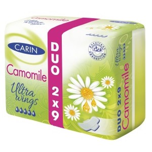 Absorbante igienice Carin Ultra Camomile Duo Wings 18 buc