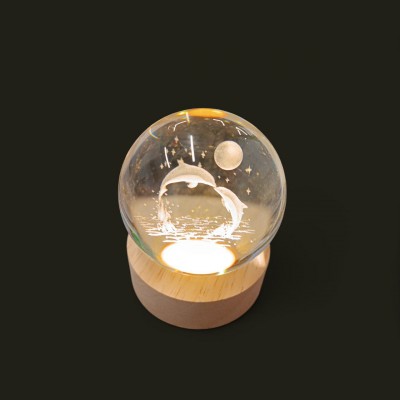 Lampa bila din sticla cu iluminare D6 cm