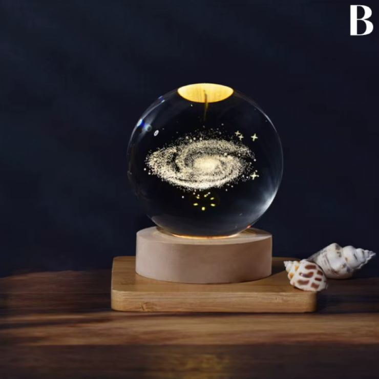 Lampa sticla cu iluminare D8 cm