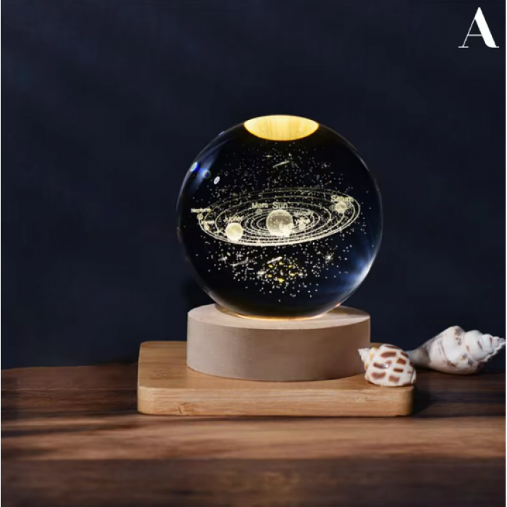 Lampa sticla cu iluminare D8 cm