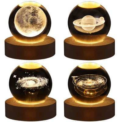 Lampa sticla cu iluminare D8 cm