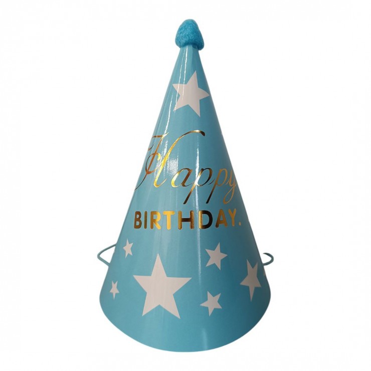 Колпак праздничный  Happy Birthday 20см