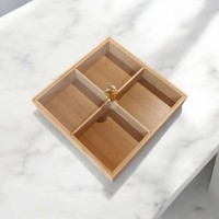Organizator - suport din bambus, cu capac, 20x20 cm (plicuri de ceai, nuci, dulciuri)
