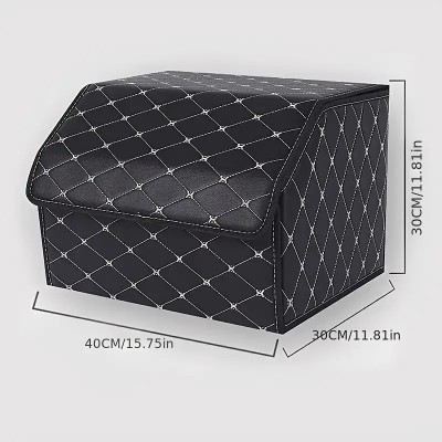Органайзер складной для багажника авто из эко кожи, 40x30x30 см