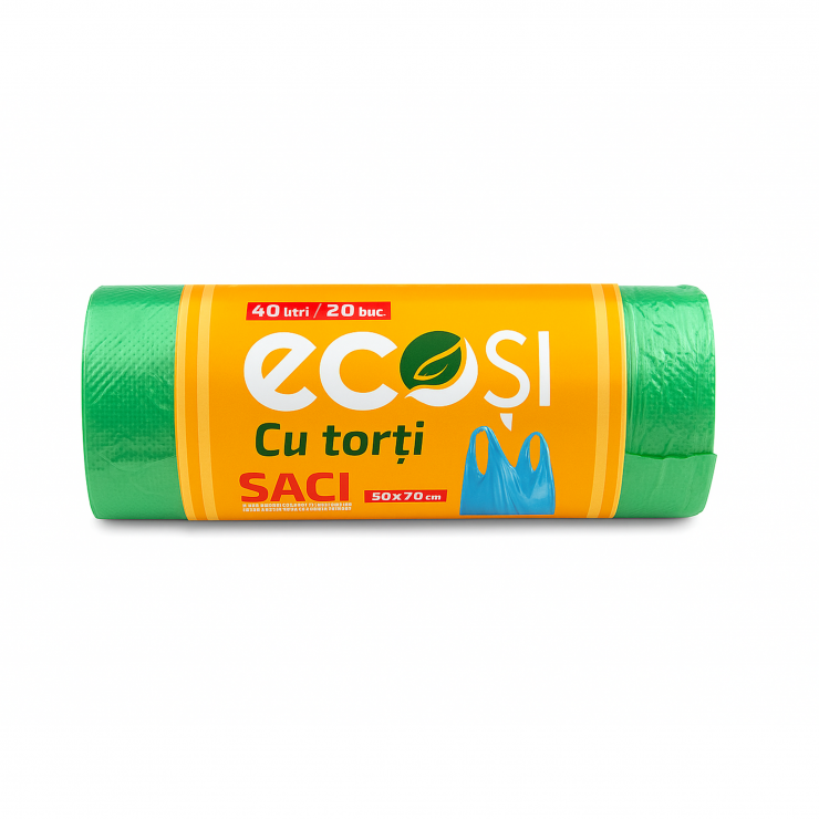 Пакеты для мусора с ручками 40л/20шт Ecosi