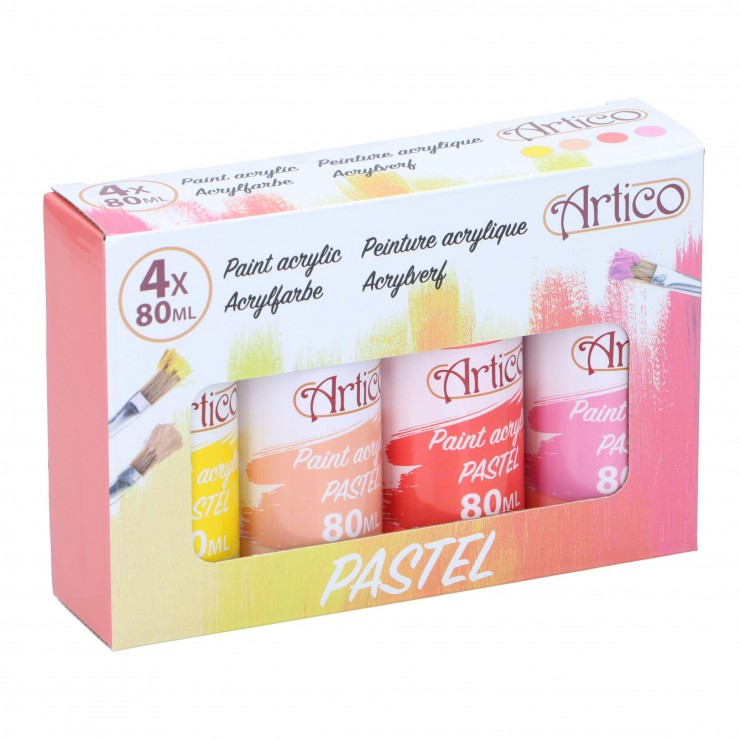 Пастельная акриловая краска 4шт x 80ml Artico