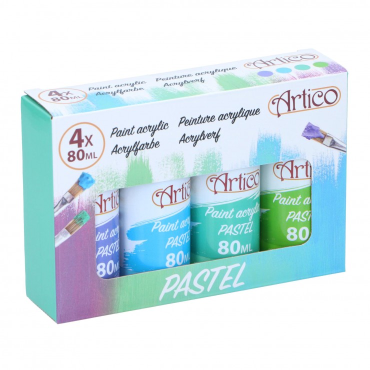 Пастельная акриловая краска 4шт x 80ml Artico