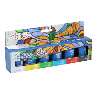 Краска для стекла 6шт 138gr Artico