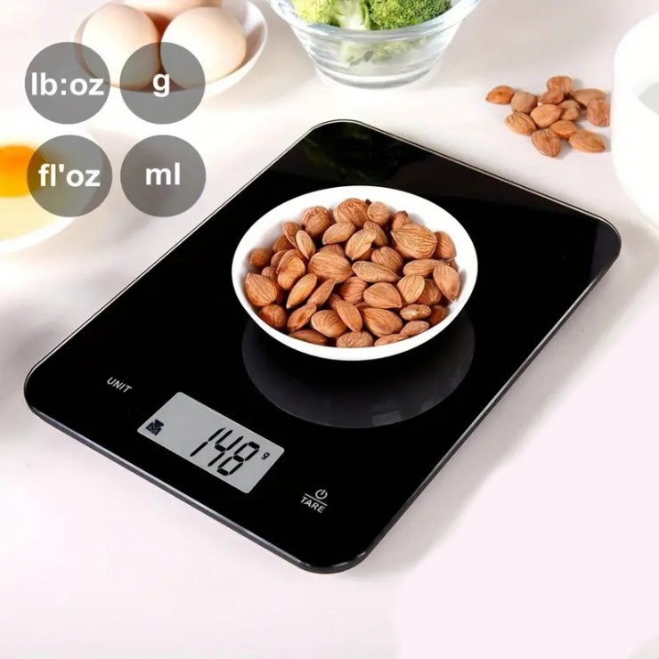 Cantar de bucatarie KE-S 5kg, sticla, Health & Beauty Life