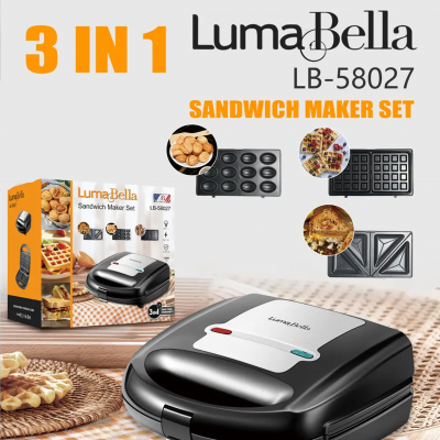 Сэндвичница 3-в-1 850W LumaBella LB-58027