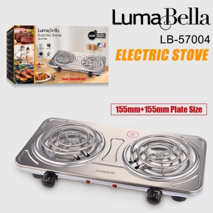 Электроплита 2-х конфорочная, 2000W LumaBella LB-57004