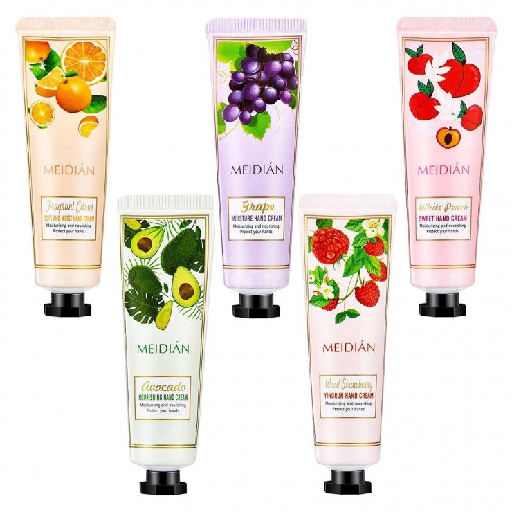 Крем для рук в наборе 5шт, фруктовые, Meidian