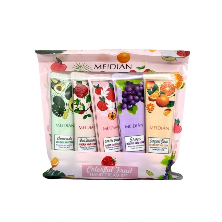 Крем для рук в наборе 5шт, фруктовые, Meidian