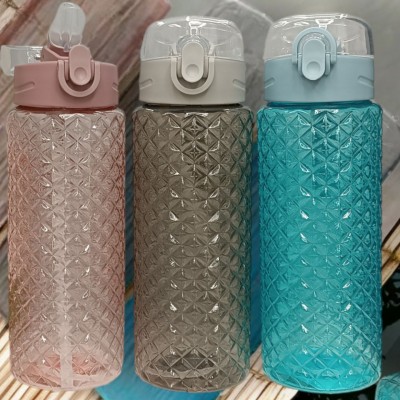 Бутылка для воды 770ml, с трубочкой и силиконовым поильником, Cristal