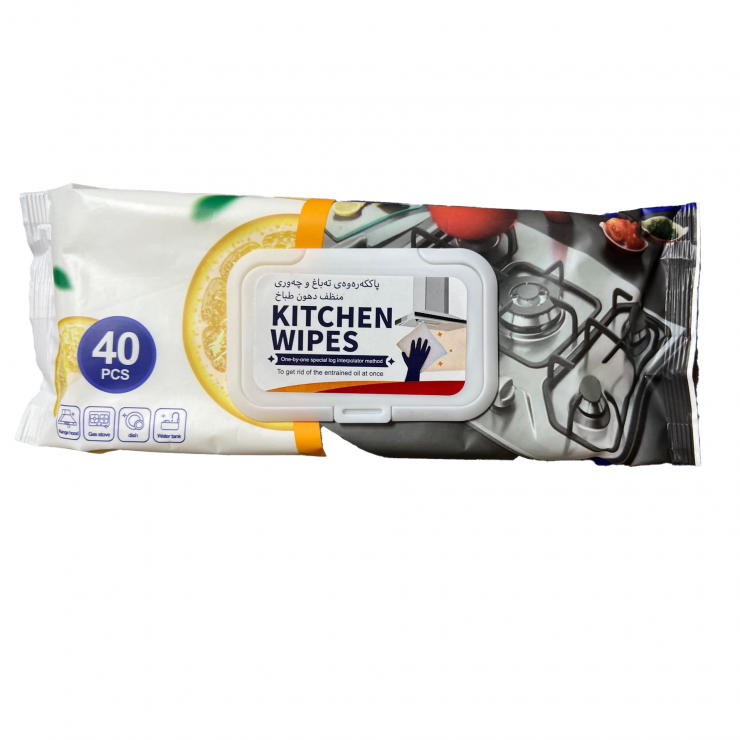 Șervețele umede pentru curatare suprafete din bucătărie KW Lemon, 40 buc