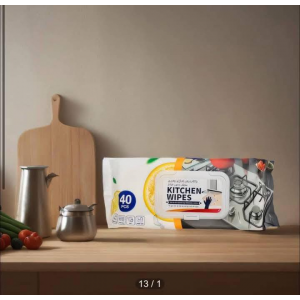 Șervețele umede pentru curatare suprafete din bucătărie KW Lemon, 40 buc