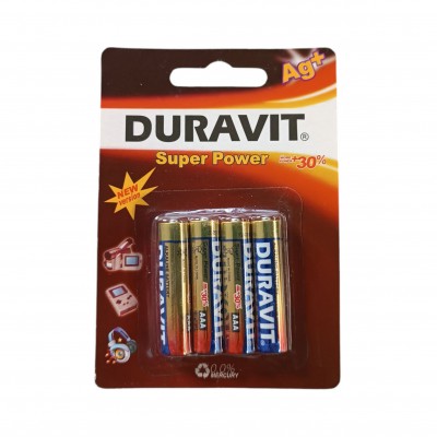 Батарейки Duravit Alkaline AAA  блистер (4шт)
