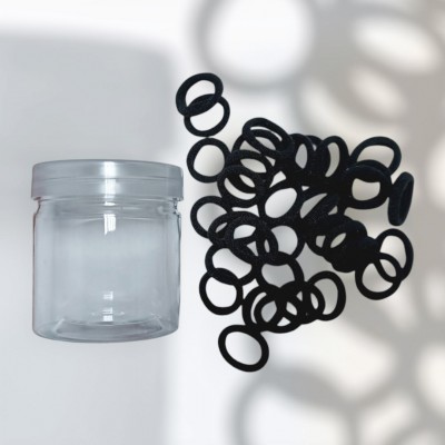 Резинка для волос 2.5см, в наборе 30шт, черный