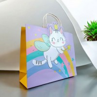 Пакет подарочный зайка/кошечка с ушками 32х26х10см (2120)