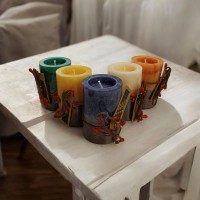 Свеча ароматическая с веточкой d 5cm, h 7,5cm