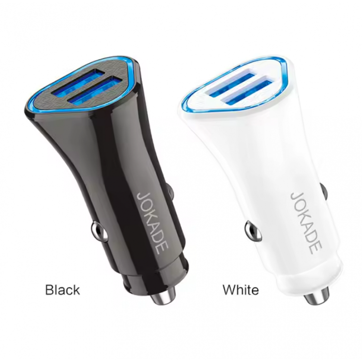 Авто адаптер Jokade JH-005, LED, Dual USB, 3,4A