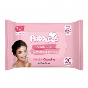 Влажные салфетки для снятия макияжа Paddlers Make-up Remover 20 шт