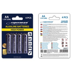 Baterii Alkaline Esperanza  AA, LR6, 1.5V (4 buc.)