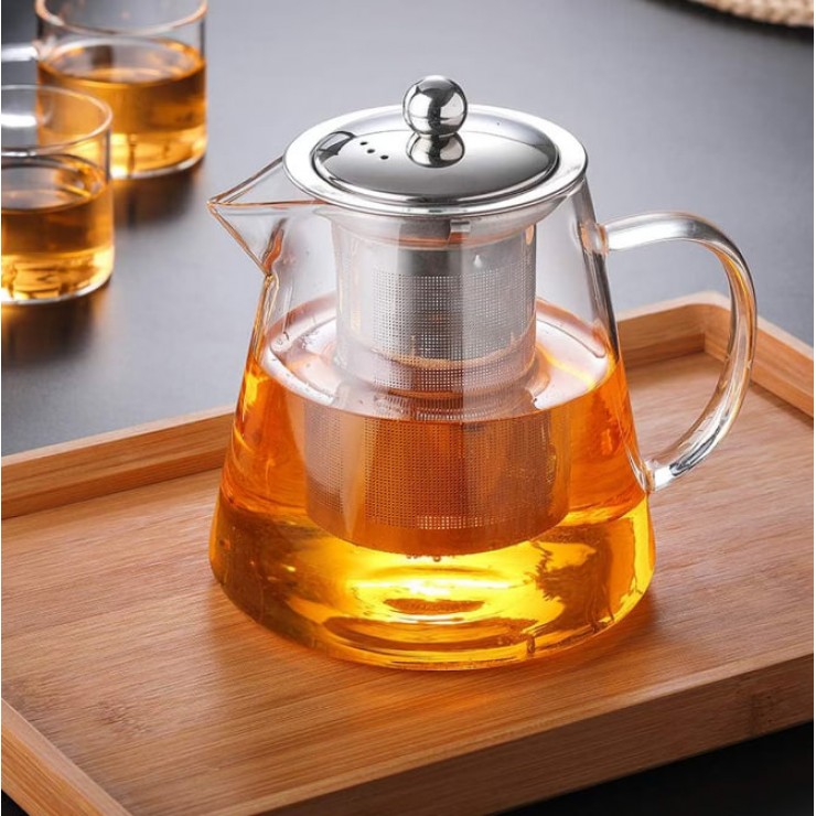 Чайник с заварником, стеклянный, огнеупорный, 750ml Чайник с заварником, стеклянный, огнеупорный, 750ml