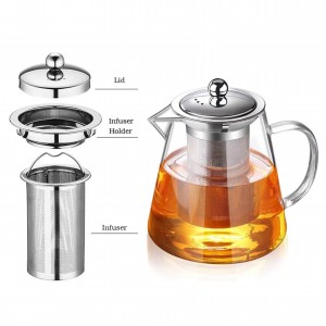 Чайник с заварником, стеклянный, огнеупорный, 750ml Чайник с заварником, стеклянный, огнеупорный, 750ml