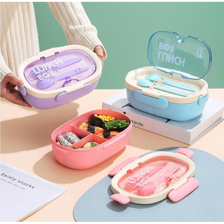 Контейнер для еды / Ланчбокс с вилкой  Wonderful Life  (Light Blue / Pink) Контейнер для еды / Ланчбокс с вилкой  Wonderful Life  (Light Blue / Pink)