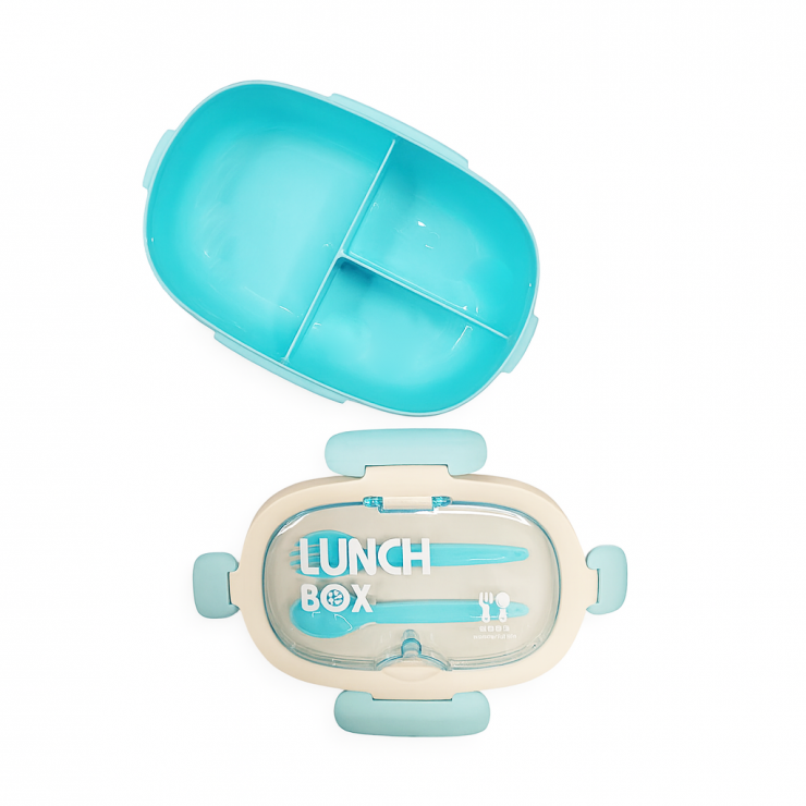 Контейнер для еды / Ланчбокс с вилкой  Wonderful Life  (Light Blue / Pink) Контейнер для еды / Ланчбокс с вилкой  Wonderful Life  (Light Blue / Pink)