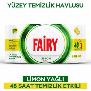 Servetele umede FAIRY pentru curatare, aroma lamaie100 buc