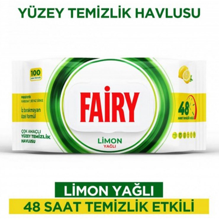 Servetele umede FAIRY pentru curatare, aroma lamaie100 buc