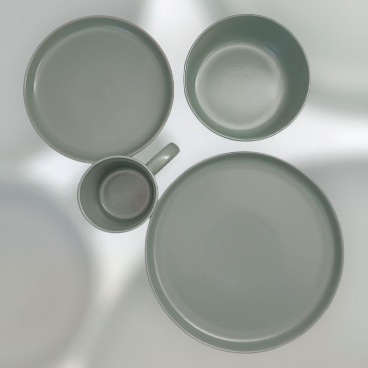 Набор посуды 16 ед, керамика Green Grey Набор посуды 16 ед, керамика Green Grey