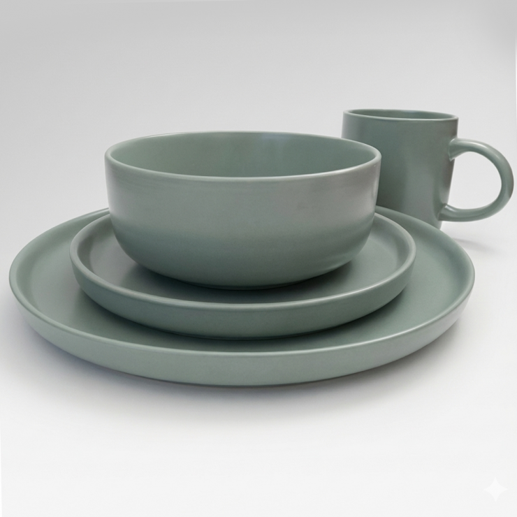 Набор посуды 16 ед, керамика Green Grey Набор посуды 16 ед, керамика Green Grey