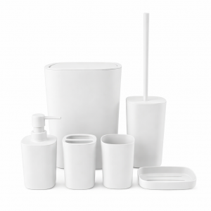 Set organizator baie Bathlux, alb, 6 piese