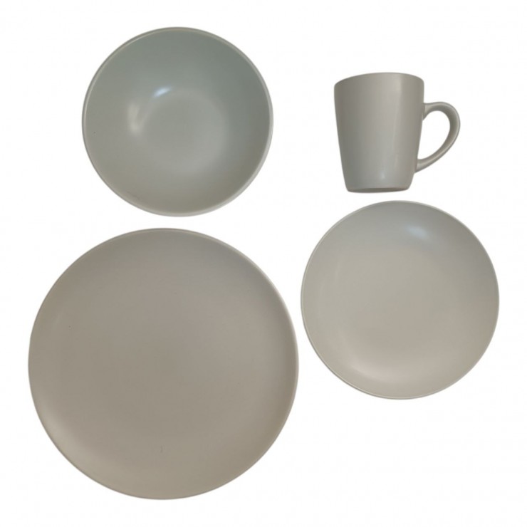 Набор посуды 16 ед, керамика, Dinner set (серо - бежевый) Набор посуды 16 ед, керамика, Dinner set (серо - бежевый)