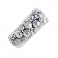 Шары елочные 24 шт. D4, B-4612, Серебристые