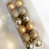 Шары елочные 24 шт. D4, B-4618, Золотистые